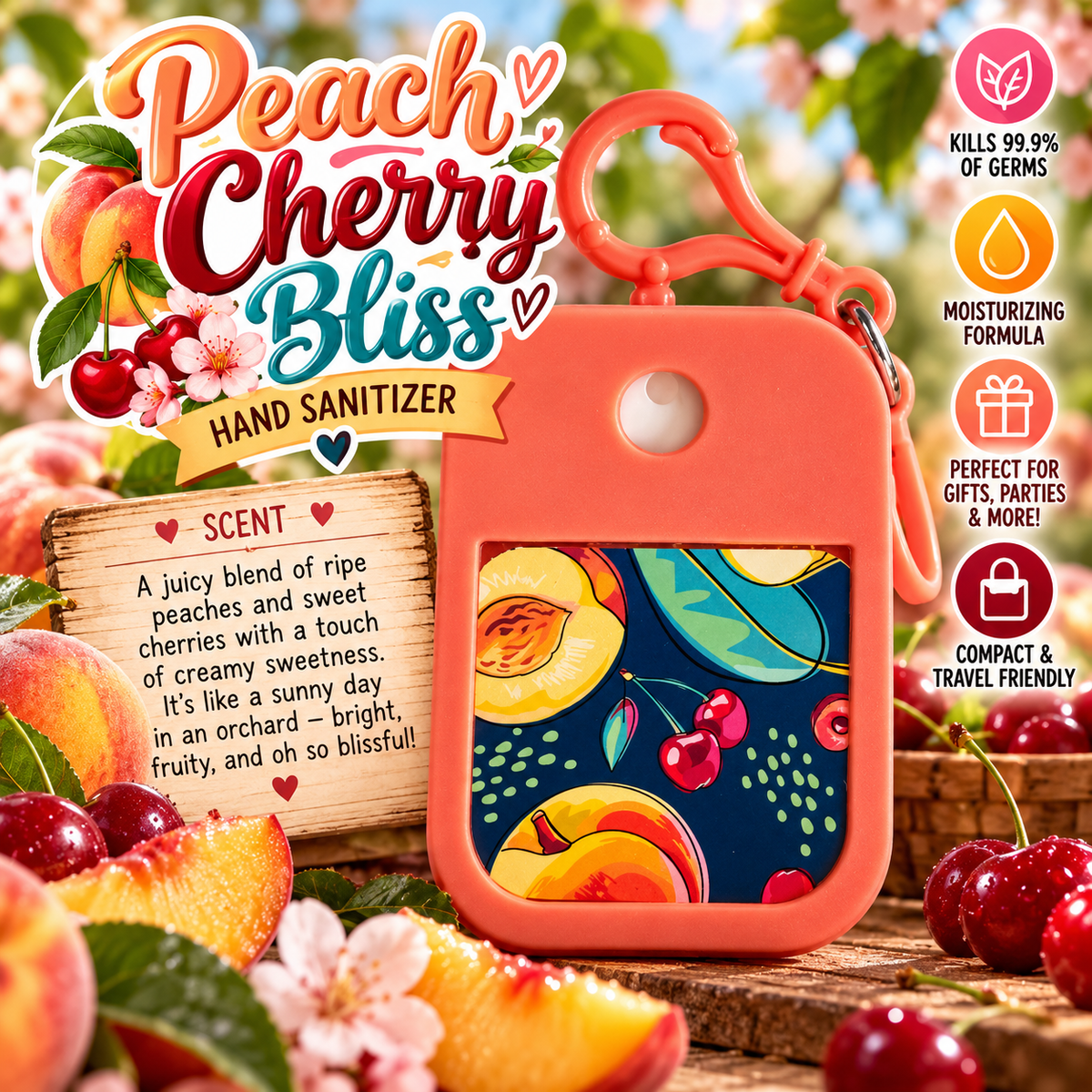 Custom Hand Sanitizer + Holder | Choose Your Scent & Design