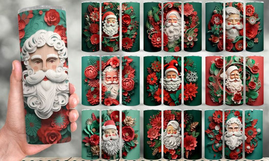 Santa with red flowers