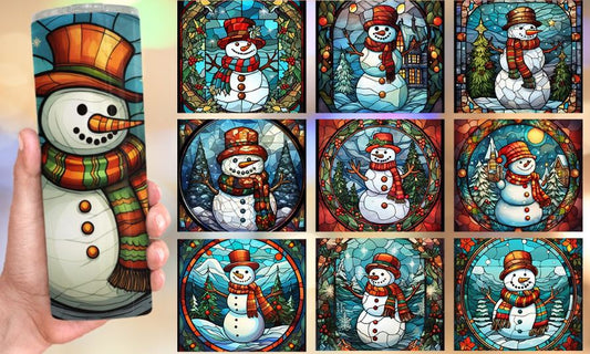 Stained Glass Snowman
